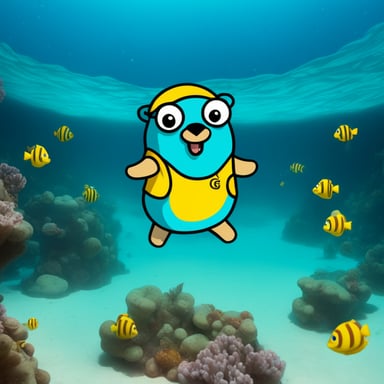 Go Blue Gopher goes free diving.
