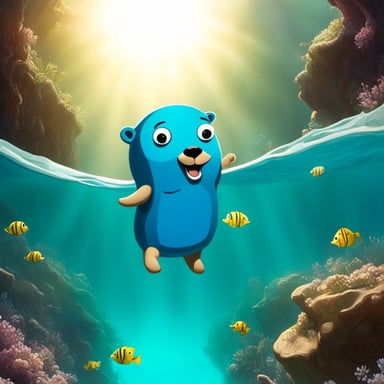 Go Blue Gopher goes free diving.