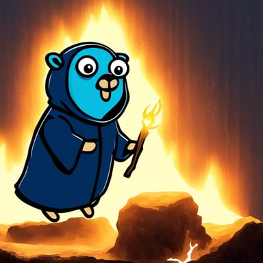 Go blue gopher as god.