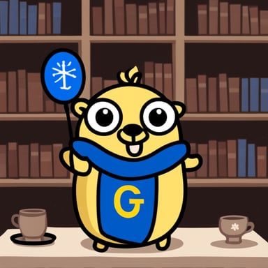 Go blue gopher as god.