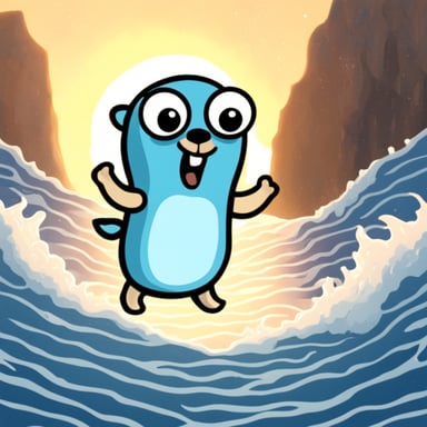 Go Blue Gopher parting the sea