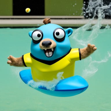 Go Blue Gopher as the Underwater Rugby Gopher