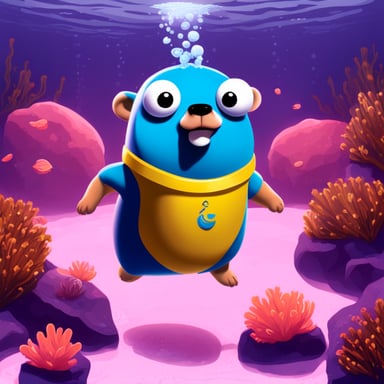 Go Blue Gopher as the Underwater Rugby Gopher