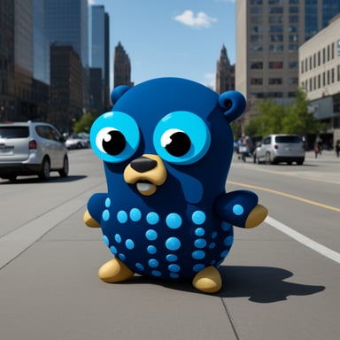 Go Blue Gopher as GitHub Octopus