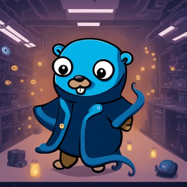 Go Blue Gopher as GitHub Octopus