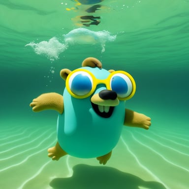 Go Blue Gopher playing underwater rugby.