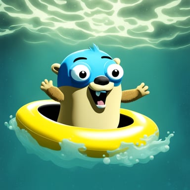 Go Blue Gopher playing underwater rugby.