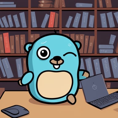 Create me Go Blue Gopher which loves to code with Golang in Berlin.