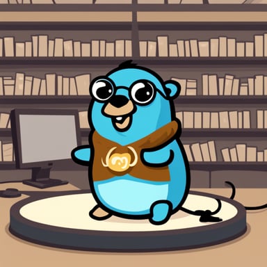 Create me Go Blue Gopher which loves to code with Golang in Berlin.