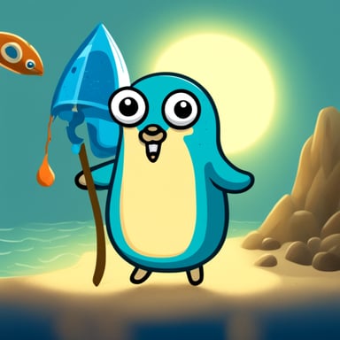 Go blue gopher as squid.