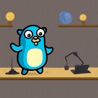 Go blue gopher as squid.