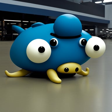 Go blue gopher as squid.