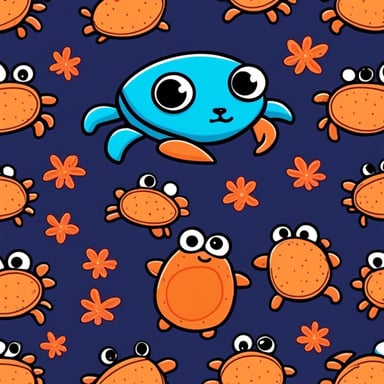 Orange crab hugging Go Blue Gopher.