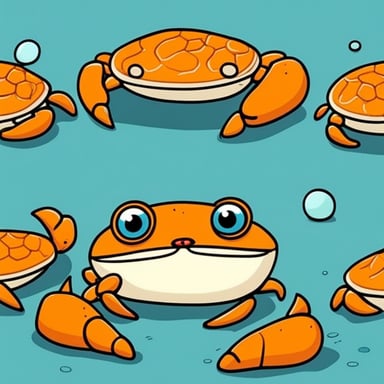 Orange crab hugging Go Blue Gopher.