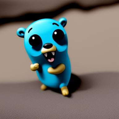A disturbing, creepy Go Blue Gopher.