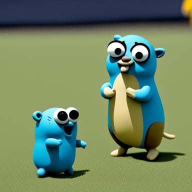 A disturbing, creepy Go Blue Gopher.