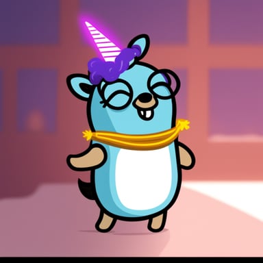 Go Blue Gopher as a unicorn