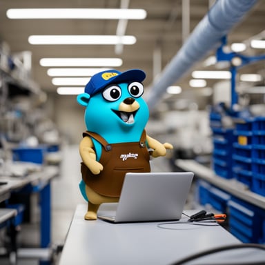 Go Blue Gopher working at Infineon.
