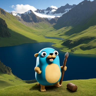 Go Blue Gopher as a character in New Zealand's Lord of the Rings setting.