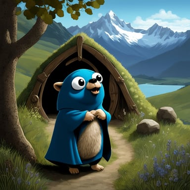 Go Blue Gopher as a character in New Zealand's Lord of the Rings setting.
