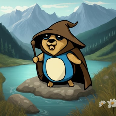 Go Blue Gopher as a character in New Zealand's Lord of the Rings setting.