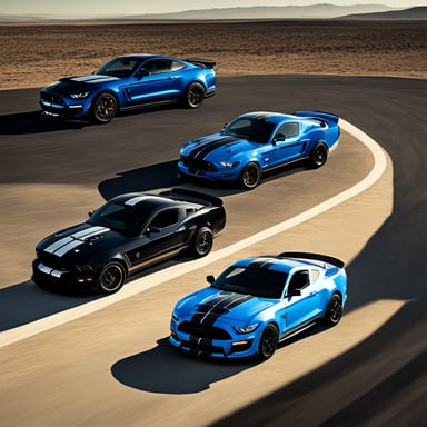 Go Blue Gopher with a black Mustang Shelby GT 500.