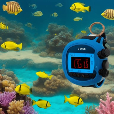 Go Blue Gopher scuba diving with scuba watch dive computer