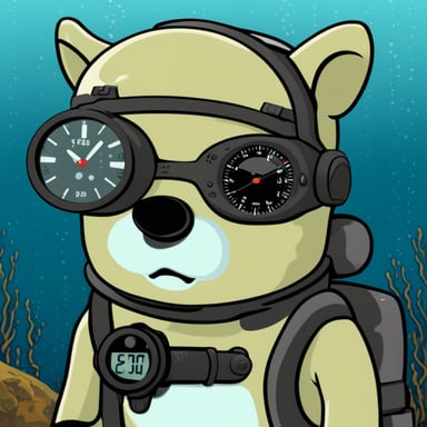Go Blue Gopher scuba diving with scuba watch dive computer