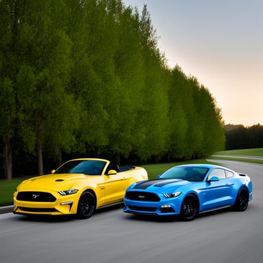 Go Blue Gopher with a black Mustang GT.