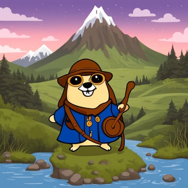 Go Blue Gopher as a Hobbit in New Zealand.