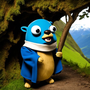 Go Blue Gopher as a Hobbit in New Zealand.