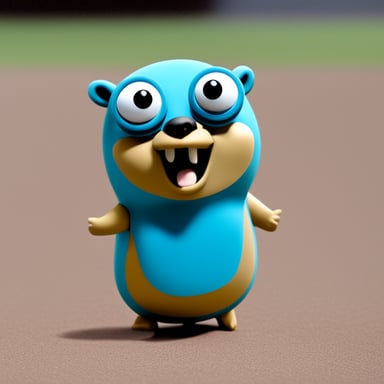 Go blue gopher with a shocked face expression after a nil pointer dereference.