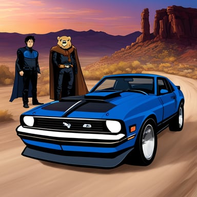 Go Blue Gopher as the Knight Rider with a Mustang GT.