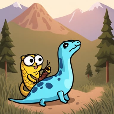 Go Blue Gopher eats a yellow-blue large Python snake.
