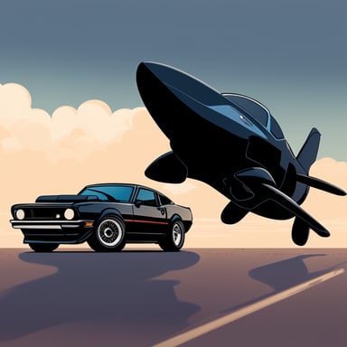 Start from scratch. Go Blue Gopher is standing near the Knight Rider, a black Mustang GT muscle car.