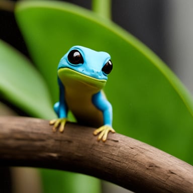 Go Blue Gopher stroking a Madagascar day gecko