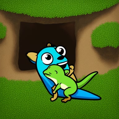 Go Blue Gopher stroking a Madagascar day gecko