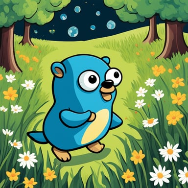 In a sun-kissed meadow, where the grass whispers secrets, a go blue Gopher named Jasper embarks on an adventure. The hidden tunnels, intricate and vast, weave through the earth like threads in a tapestry. Jasper seeks the legendary Crystal Carrot, a treasure said to grant wisdom and insight. Along his journey, go blue Gopher encounters unexpected companions: Bella, a wise owl who shares her knowledge of the woods, and Max, a curious rabbit fascinated by the world above. Together, they navigate challenges and uncover the secrets of the meadow, forging a bond of friendship and discovery.
