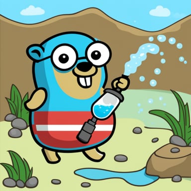Go Blue Gopher is learning about splitting water into hydrogen and oxygen.