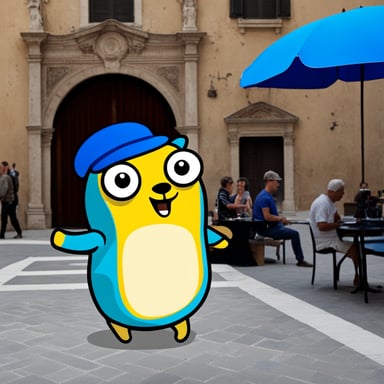 Go Blue Gopher explores Italy.