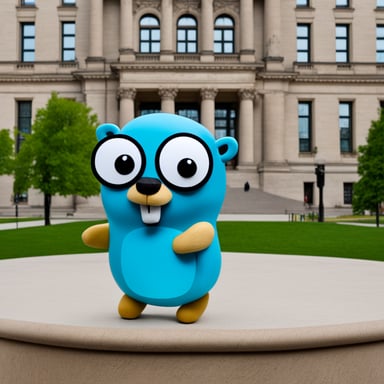 Go Blue Gopher visits Berlin City Hall.