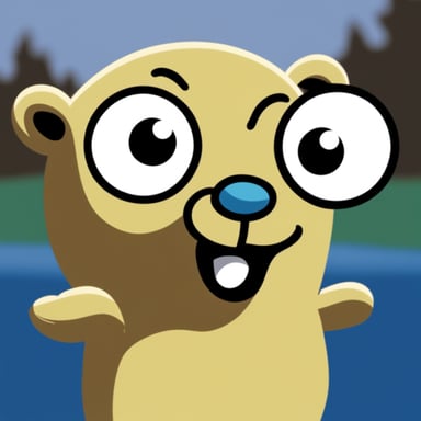 Happy go blue gopher but as a funny meme