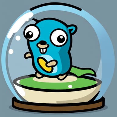 Go blue gopher in a pokeball