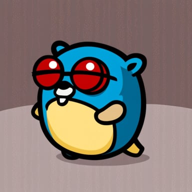 Go blue gopher in a pokeball