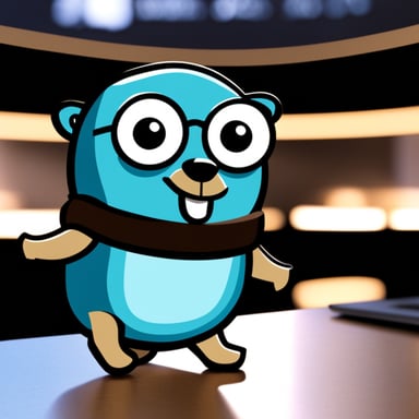 Go Blue Gopher attending GopherCon in Berlin in 2024.
