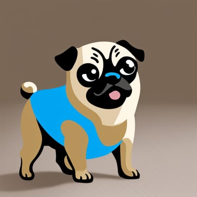 Go Blue Gopher as a pug dog.