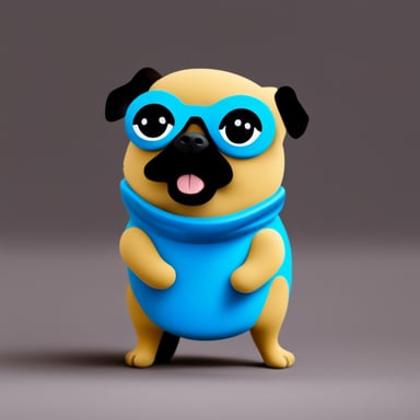 Go Blue Gopher as a pug dog.