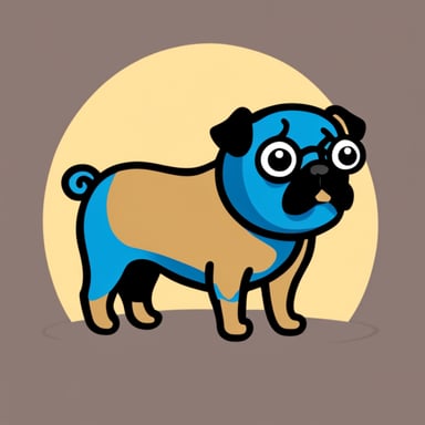 Go Blue Gopher as a pug dog.
