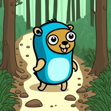 Go Blue Gopher in the forest.