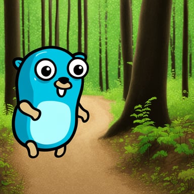 Go Blue Gopher in the forest.